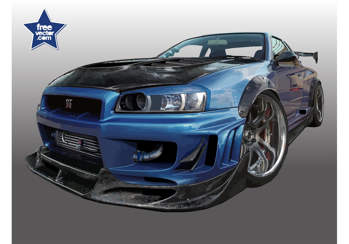 Nissan Gtr Free Vector Art 1400x980 Nissan Gtr Free Vector Art