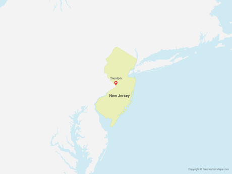 460x345 Vector Maps Of New Jersey Free Vector Maps
