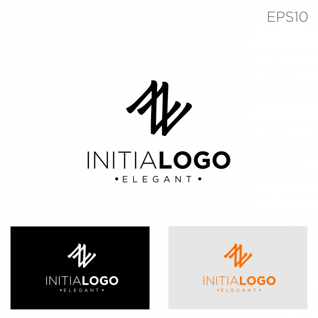 640x640 Monogram Initial N Nn N Logo Template Black Color Vector