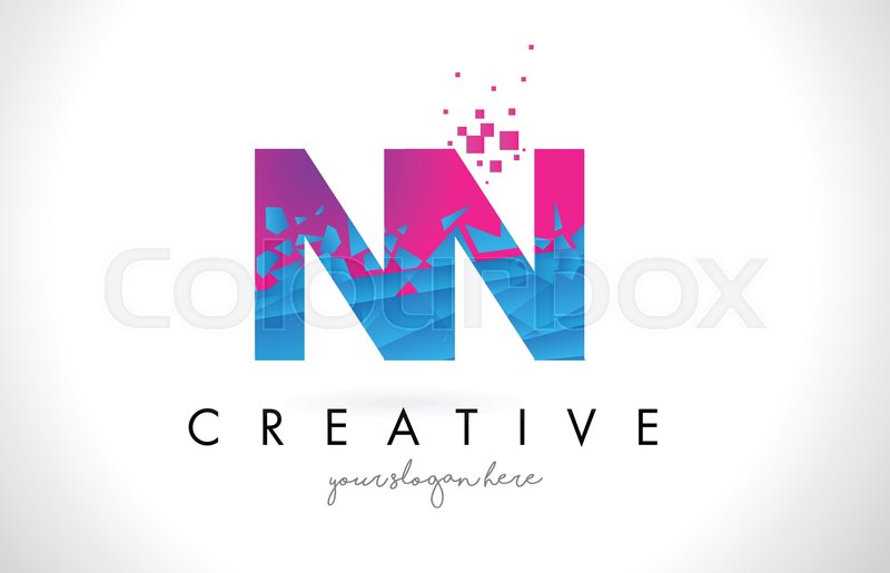 800x515 Nn N Letter Logo With Broken Shattered Stock Vector Colourbox