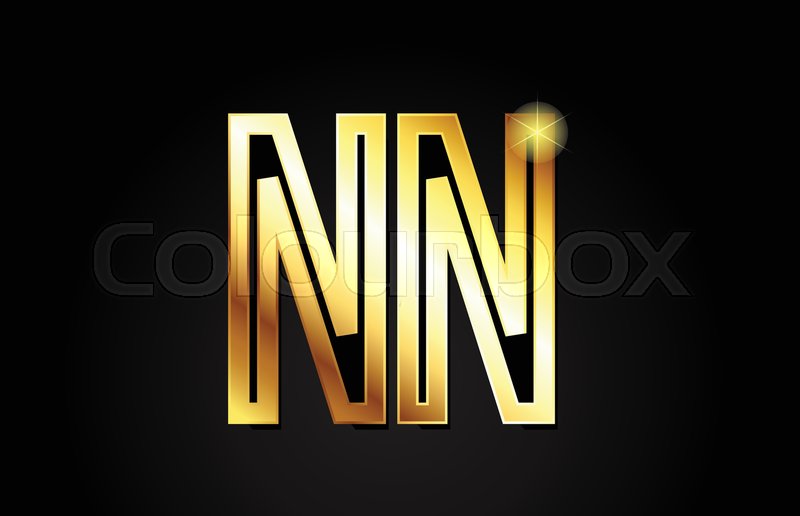 800x516 Gold Alphabet Letter Nn N N Logo Stock Vector Colourbox