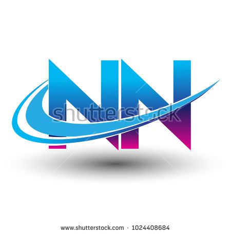 450x456 Initial Letter Nn Logotype Company Name Colored Blue And Magenta