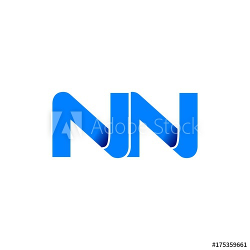 500x500 Nn Logo Initial Logo Vector Modern Blue Fold Style