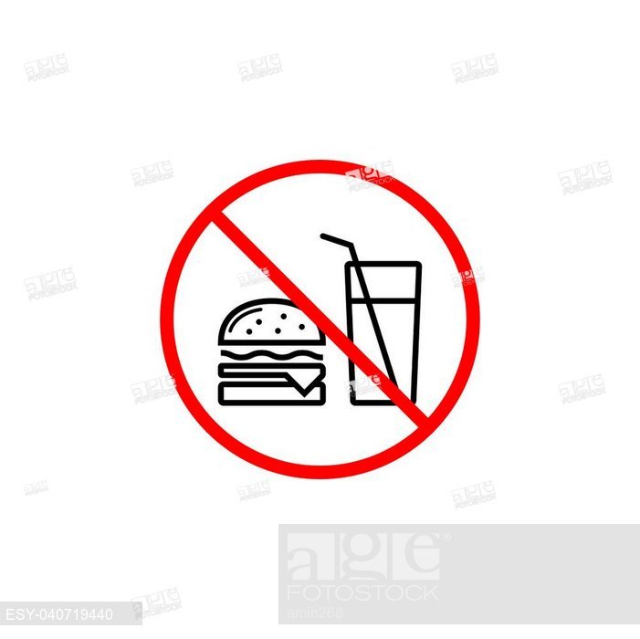 701x700 No Food Allowed Line Icon, Prohibition Sign, Forbidden No Eat
