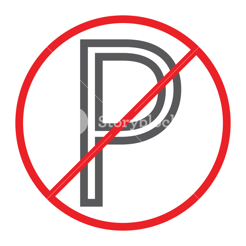 1000x1000 No Parking Line Icon, Prohibited And Regulation, Zone Sign, Vector