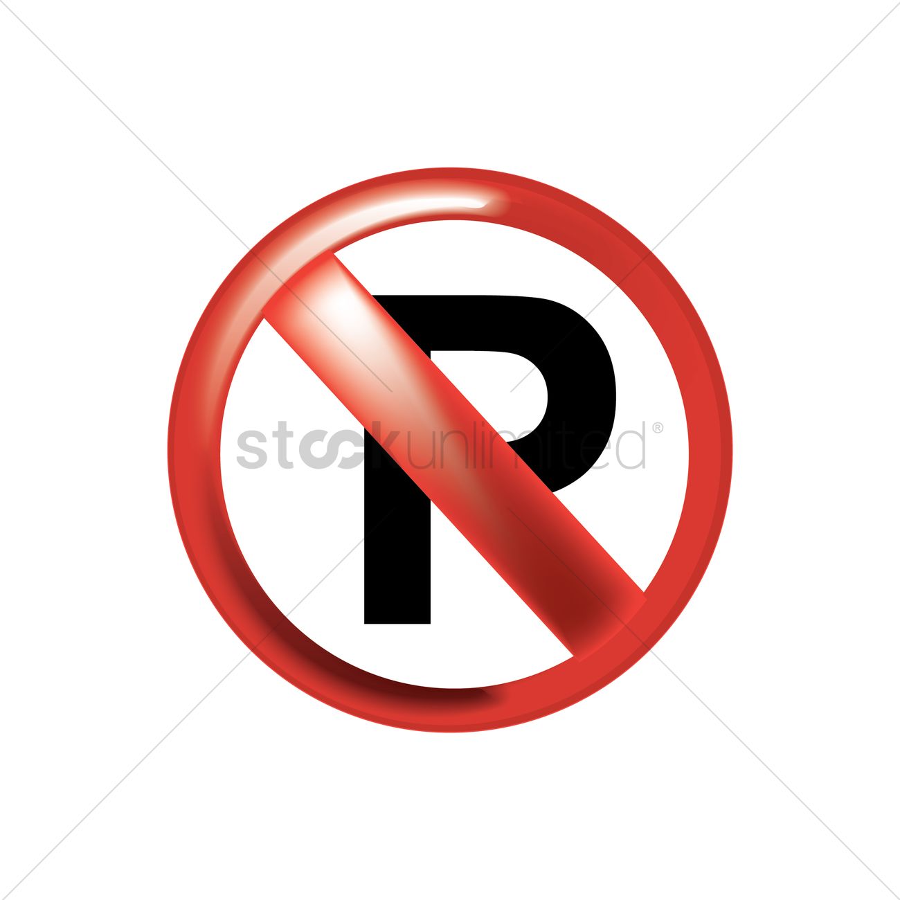 1300x1300 No Parking Sign Vector Image