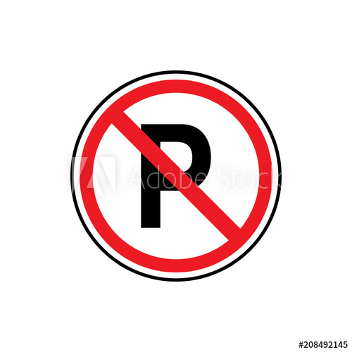 500x500 No Parking Sign Icon On White Background No Car No Parking Sign