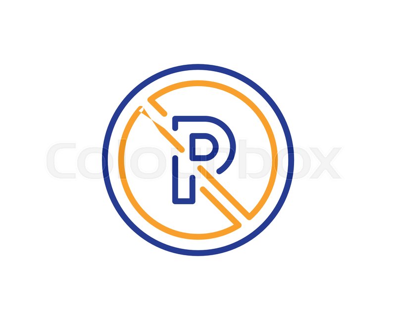 800x647 No Parking Line Icon Car Park Not Stock Vector Colourbox