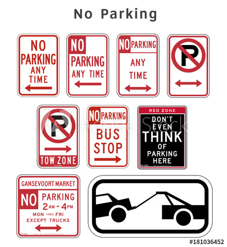 459x500 Regulatory Traffic Sign No Parking Vector Illustration