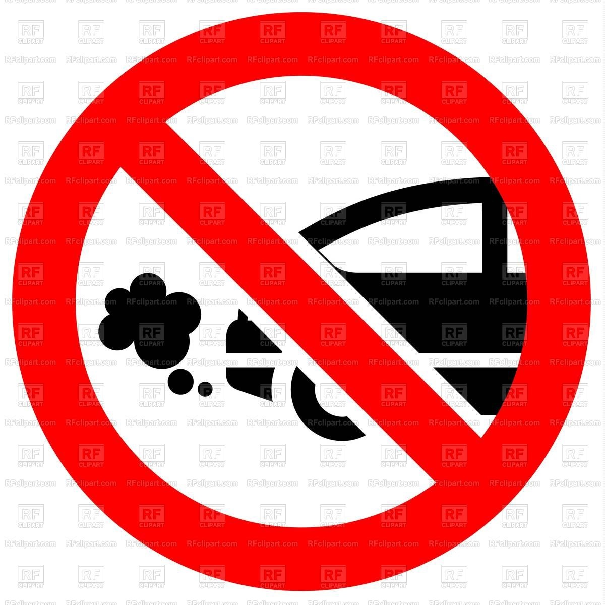 1200x1200 No Stop And Parking With Engine Running, Exhaust Prohibition Sign