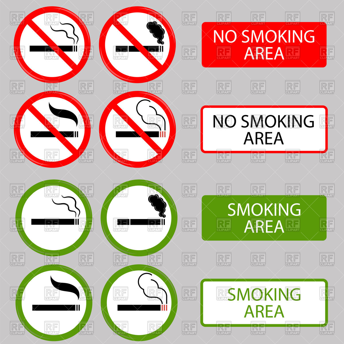 1200x1200 No Smoking And Smoking Area Icons Vector Image Of Signs, Symbols