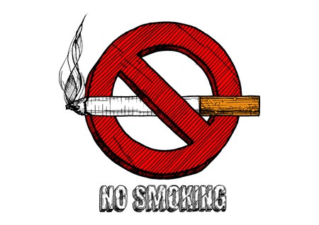 450x318 No Smoking Sign Vector Hand Drawn Illustration In Vintage