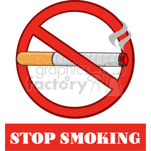 300x300 Royalty Free Rf Clipart Illustration No Smoking Sign With Text
