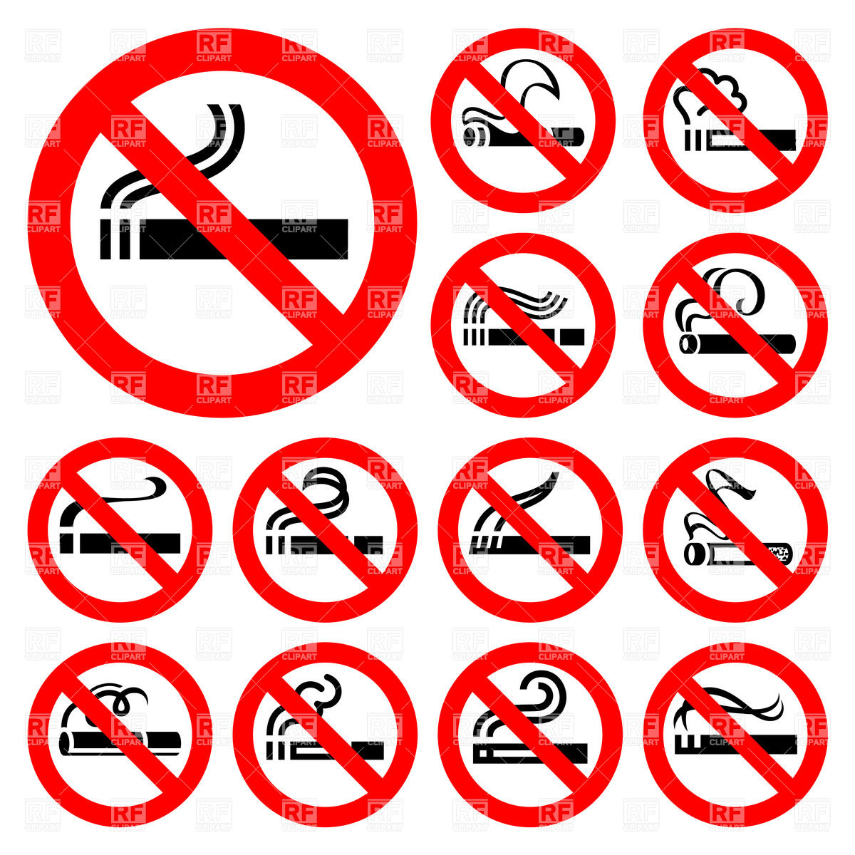 1200x1200 No Smoking Red Symbols Vector Image Of Signs, Symbols, Maps