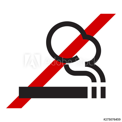 500x500 No Smoking Vector Icon, Cigarette And Red Crossed Line Smoking