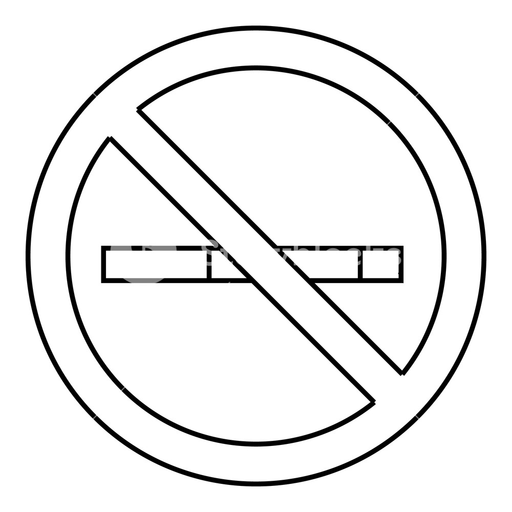 1000x1000 Sign No Smoking Icon Outline Illustration Of Sign No Smoking