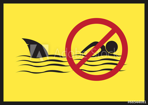 No Swimming Shark Infested Waters Vector 500x354 No Swimming Shark Infested Waters Vector