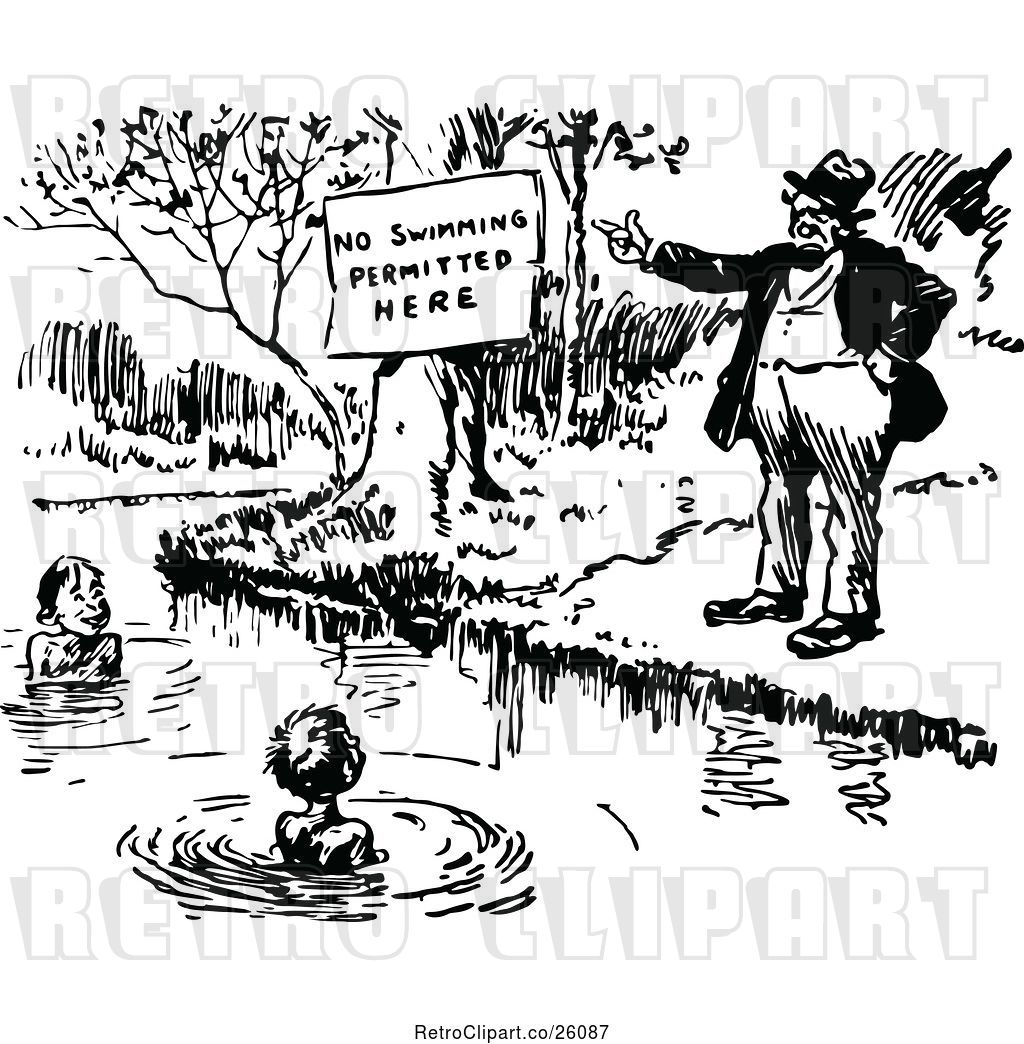 Vector Clip Art Of Retro Guy Pointing To A No Swimming Sign 1024x1044 Vector Clip Art Of Retro Guy Pointing To A No Swimming Sign