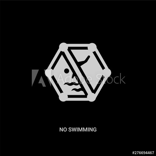 White No Swimming Vector Icon On Black Background Modern Flat No 500x500 White No Swimming Vector Icon On Black Background Modern Flat No