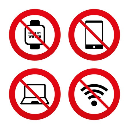 450x450 No, Ban Or Stop Signs Notebook And Smartphone Icons Smart Watch