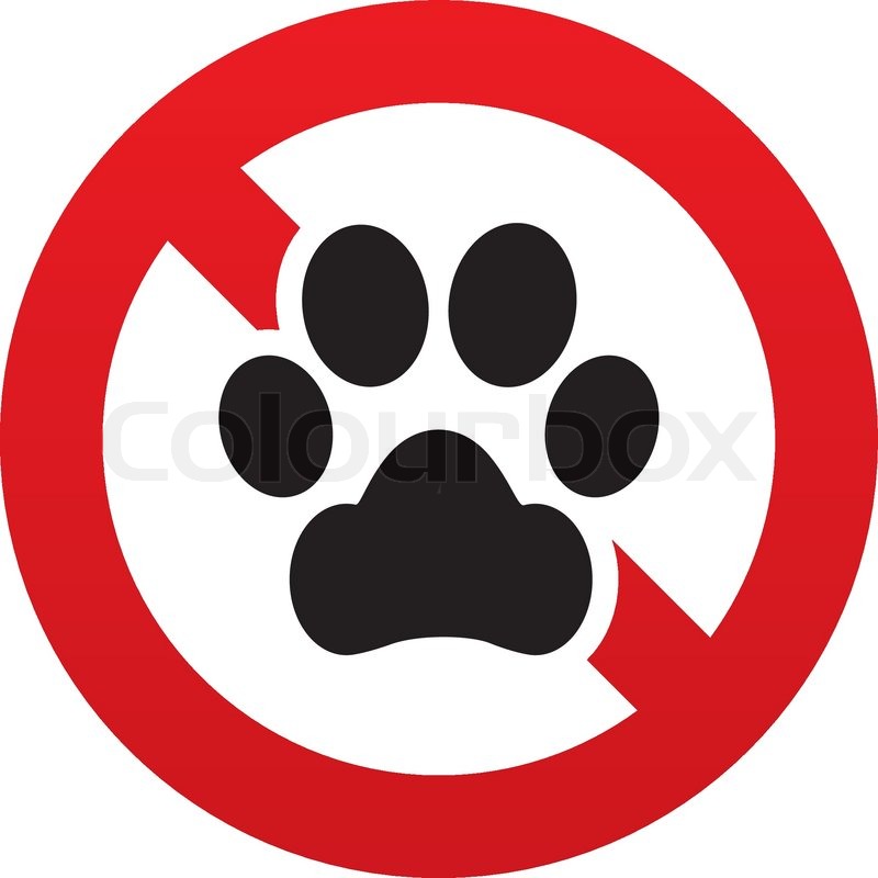 800x800 No Dog Paw Sign Icon Pets Symbol Red Stock Vector Colourbox