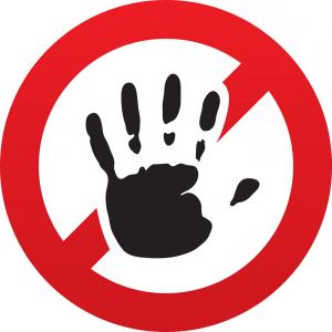 300x300 No Hand Print Sign Icon Stop Symbol Vector Catchsplace