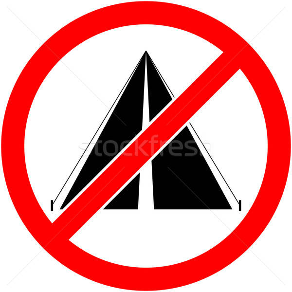 600x600 No Bivouac, Camping Prohibited Symbol Vector Vector Illustration