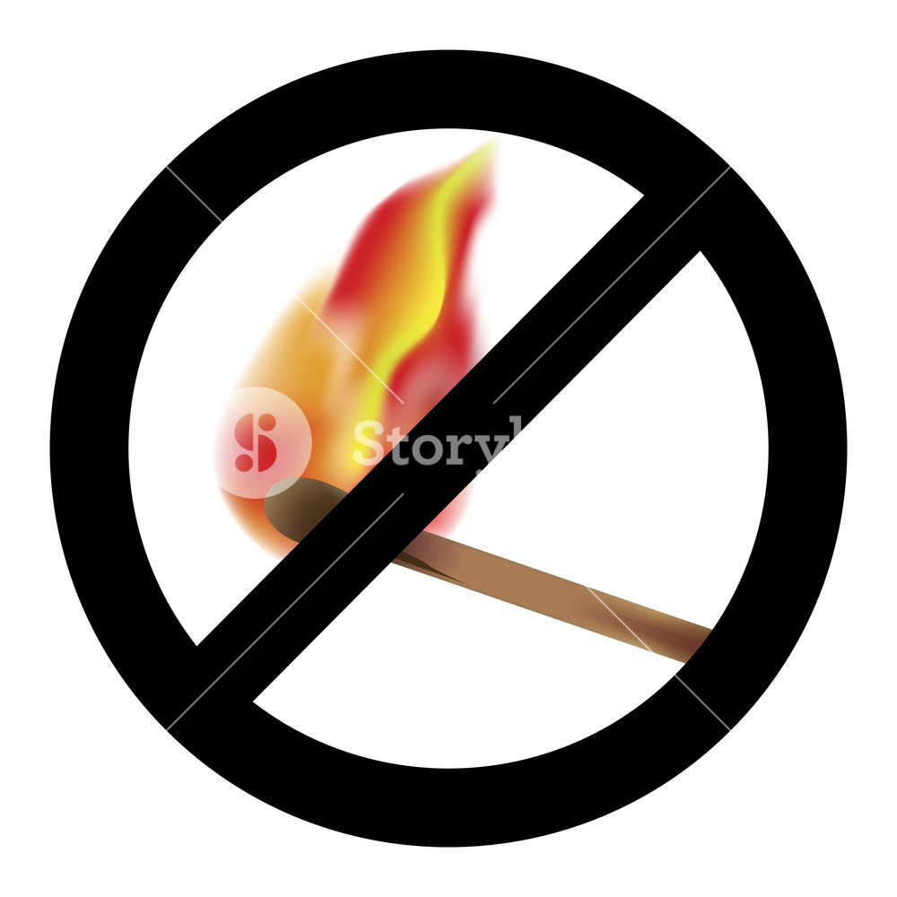 1000x1000 Ban Burning Match Symbol No Fire Matchstick, Exclusion
