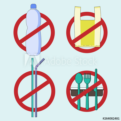 500x500 Stop Using Single Use Plastic Concept Refuse And Reduce Plastic