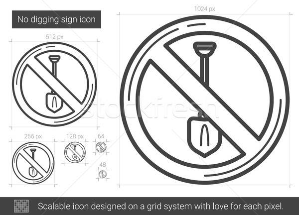 600x432 No Digging Sign Line Icon Vector Illustration Andrei Krauchuk
