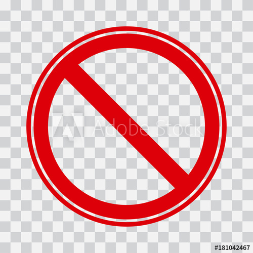 500x500 Red Stop Icon On Transparent Background No Symbol Vector