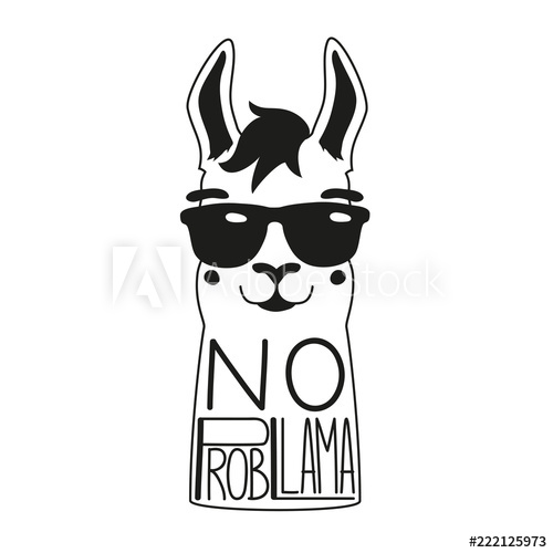 500x500 Vector Illustration With Llama In A Sunglasses And Lettering Quote