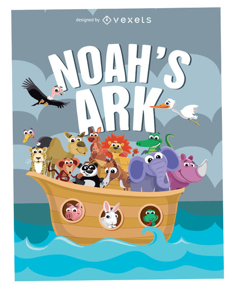 458x570 Cartoon Noah's Ark Poster