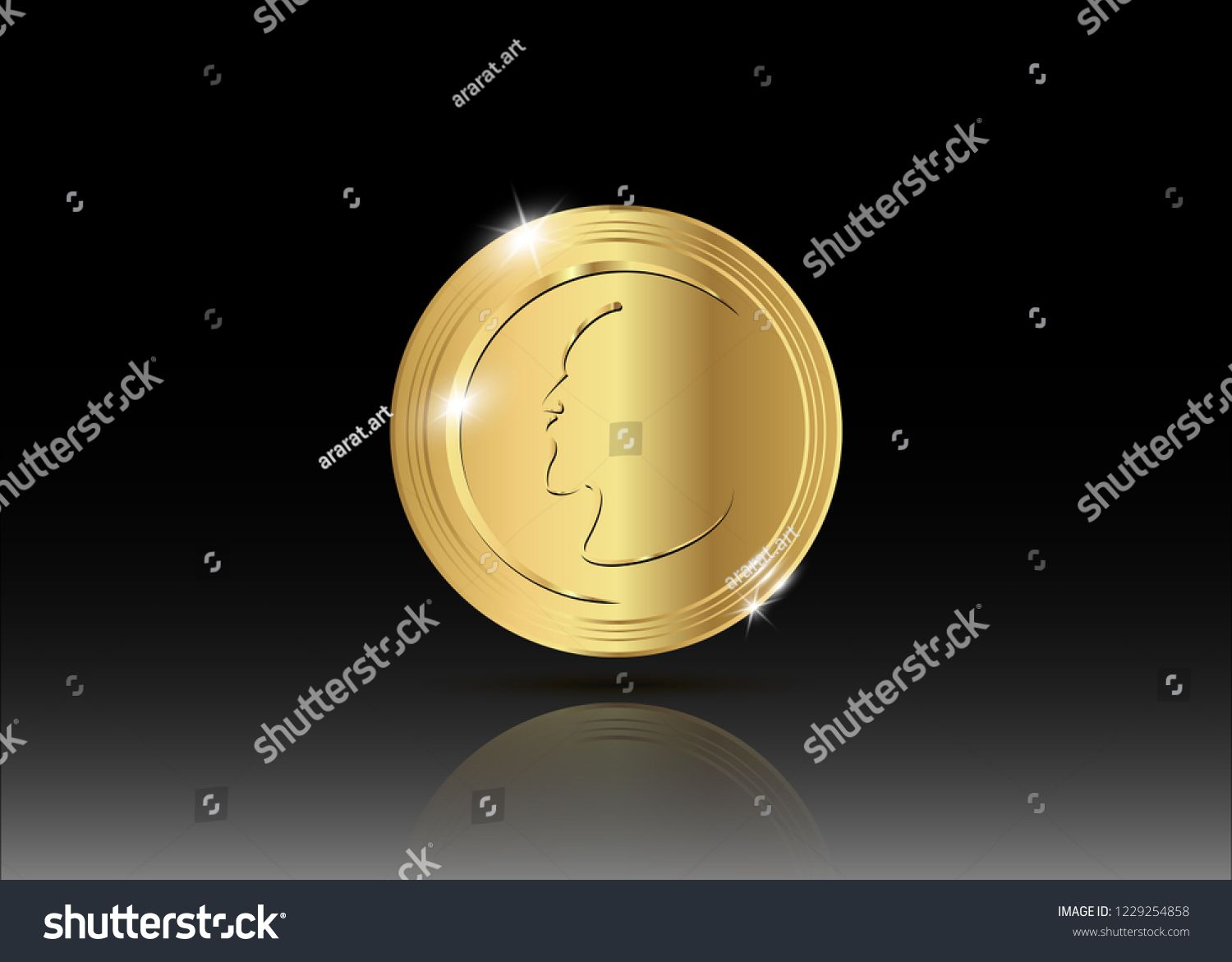 1500x1171 Man Head Gold Profile Nobel Prize Winner Concept Icon, Music