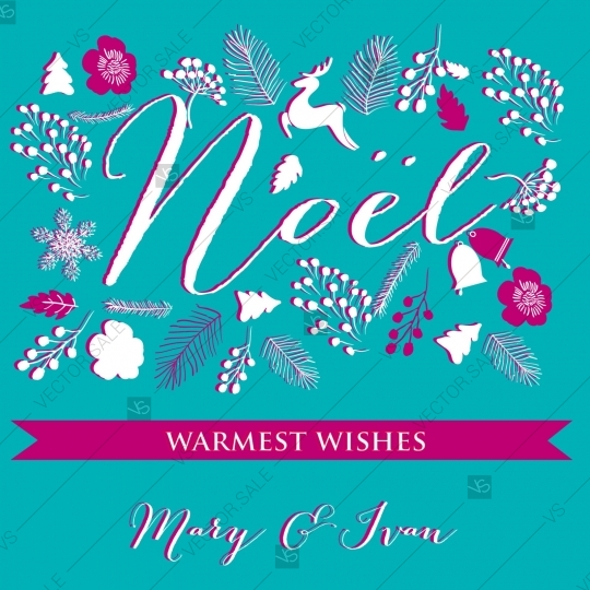 540x540 Noel Invitation Merry Christmas And Happy New Year Card Deer