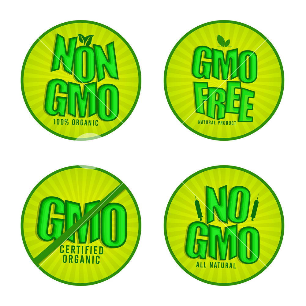 1000x1000 Non Gmo Or Gmo Free Stickers Set, Natural Organic Products Labels
