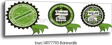 Three Vector Organicnon Gmo Badges, Canvas Print Barewalls 446x181 Three Vector Organicnon Gmo Badges, Canvas Print Barewalls