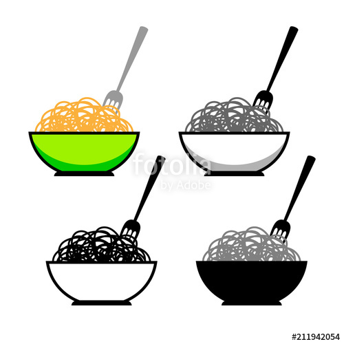 500x500 Noodle Vector Icons On White Background Stock Image And Royalty