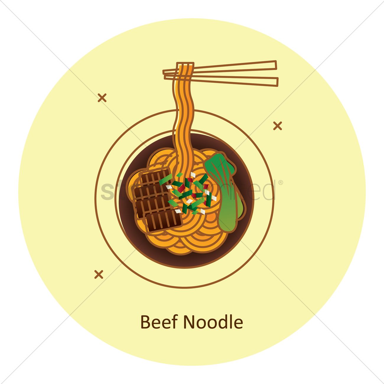 1300x1300 Beef Noodle Vector Image