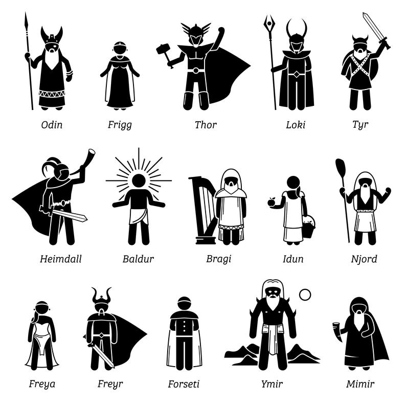 794x794 Ancient God Norse Mythology Gods Thor Vector Odin Png Etsy