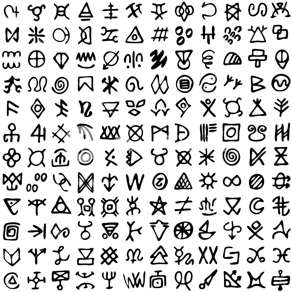 1000x1000 Set Of Symbols Rune Letters Font Ancient Occult Alphabet, Norse