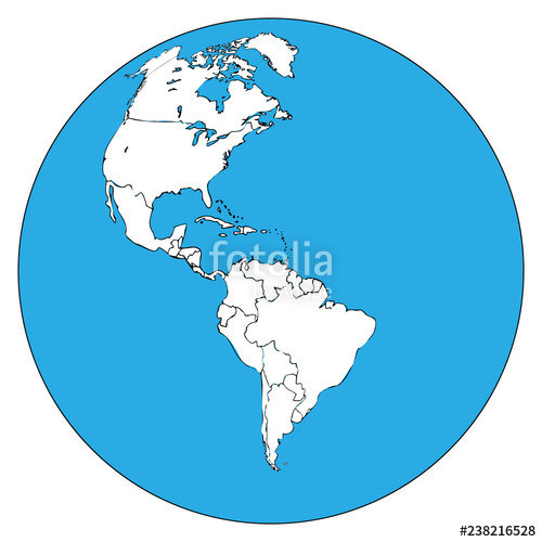 500x500 Map Of North And South America Vector Outline Map Of South