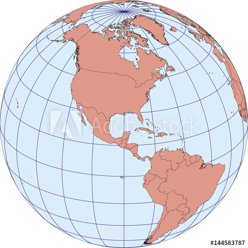 500x500 North America Earth Globe Vector Map