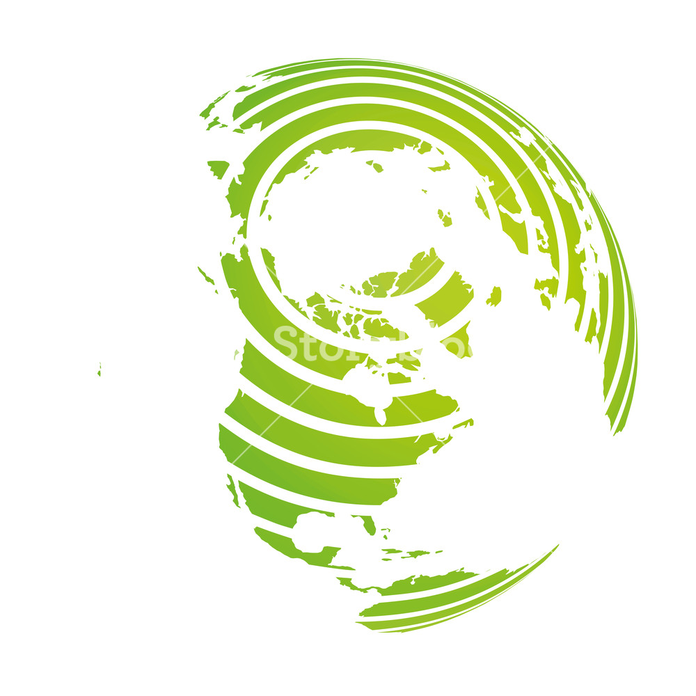 1000x1000 Earth Globe With Green Striped World Land Map Focused On North