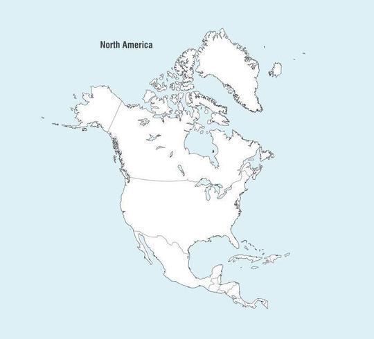 540x490 North America Map Vector