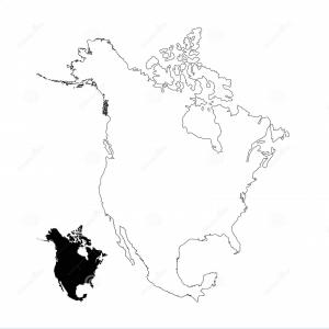 300x300 North America Map Vector Outline With Countries Borders