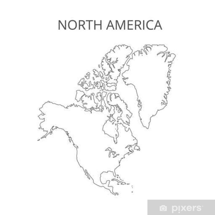 700x700 North America Map Vector Illustration Wall Mural