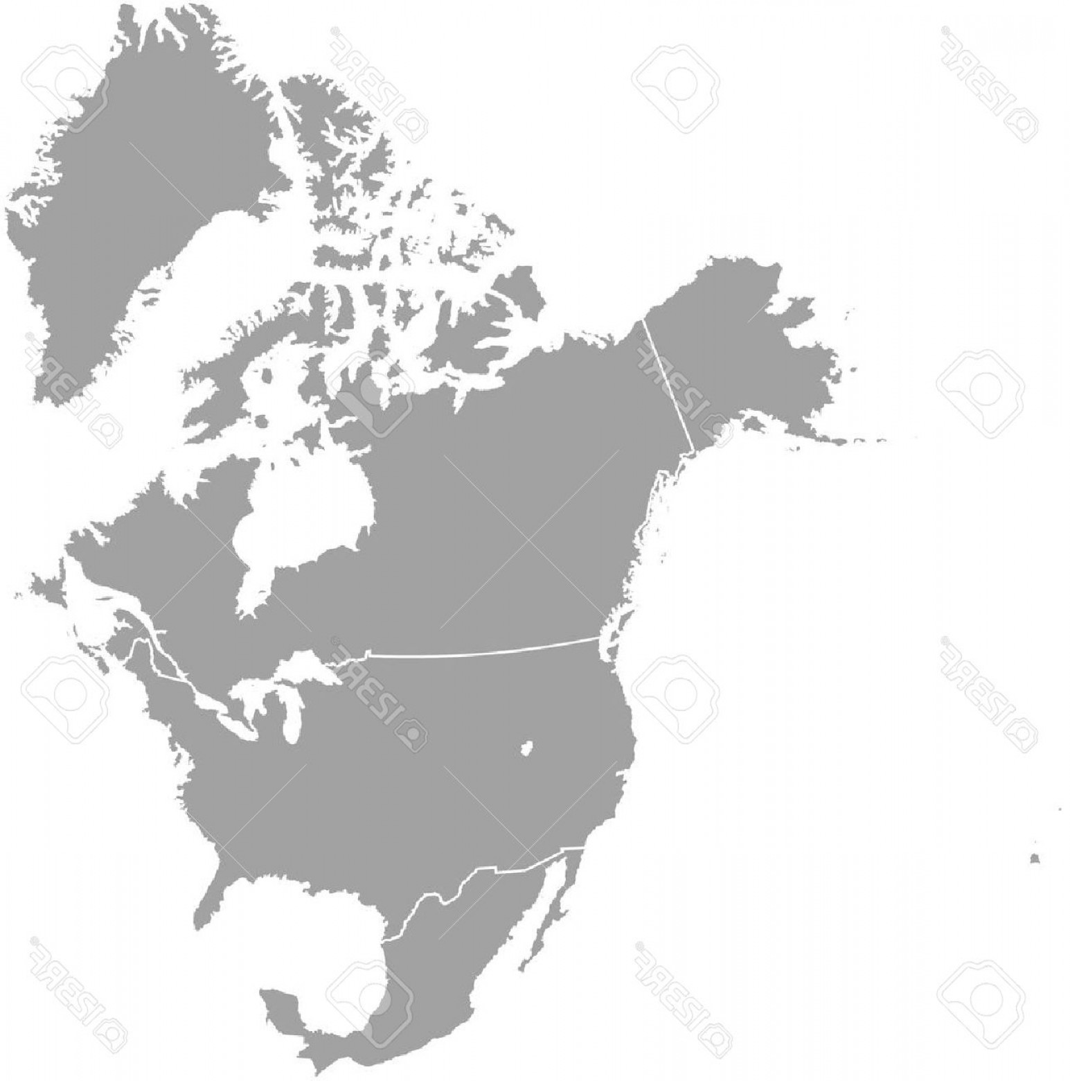 1545x1560 Photostock Vector North America Map Outline With Borders