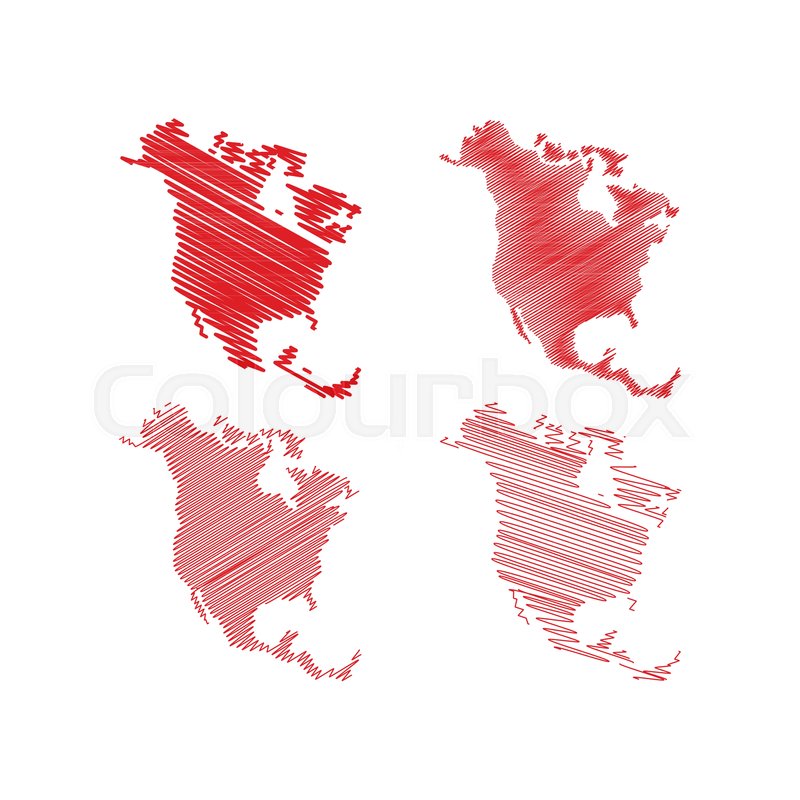 800x800 Scribble North America Map Vector Stock Vector Colourbox