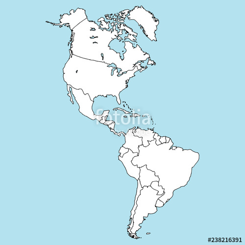 Map Of North And South America Vector Illustration Outline Map 500x500 Map Of North And South America Vector Illustration Outline Map